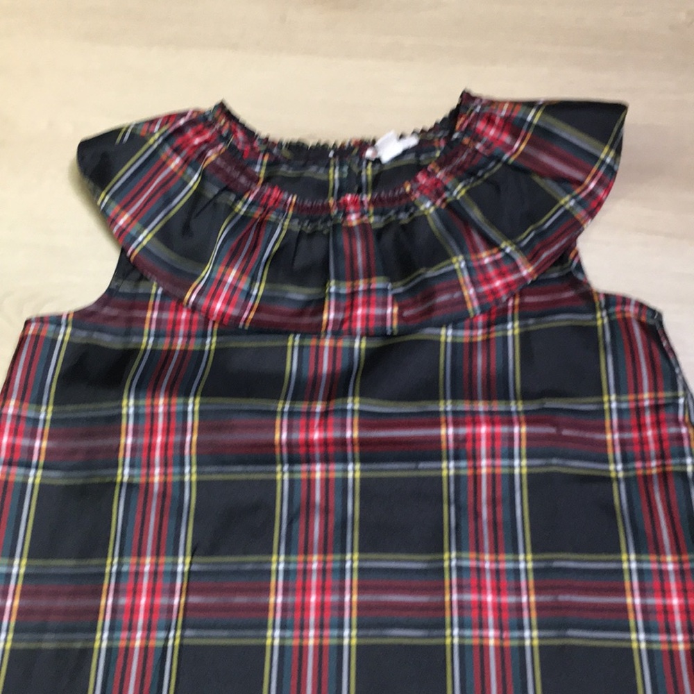 Crewcuts J. Crew Holiday Plaid Sleeveless Top Girl’s size 14 - Picture 3 of 7